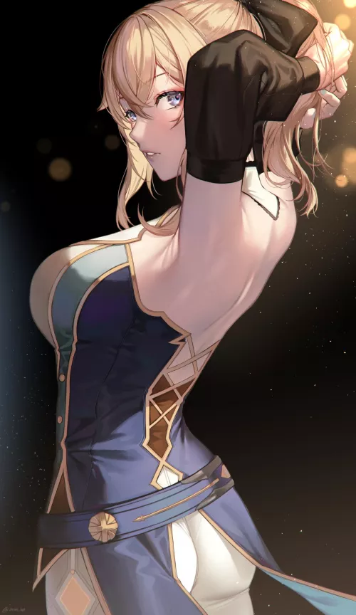 Jean tying her hair up [Genshin Impact]