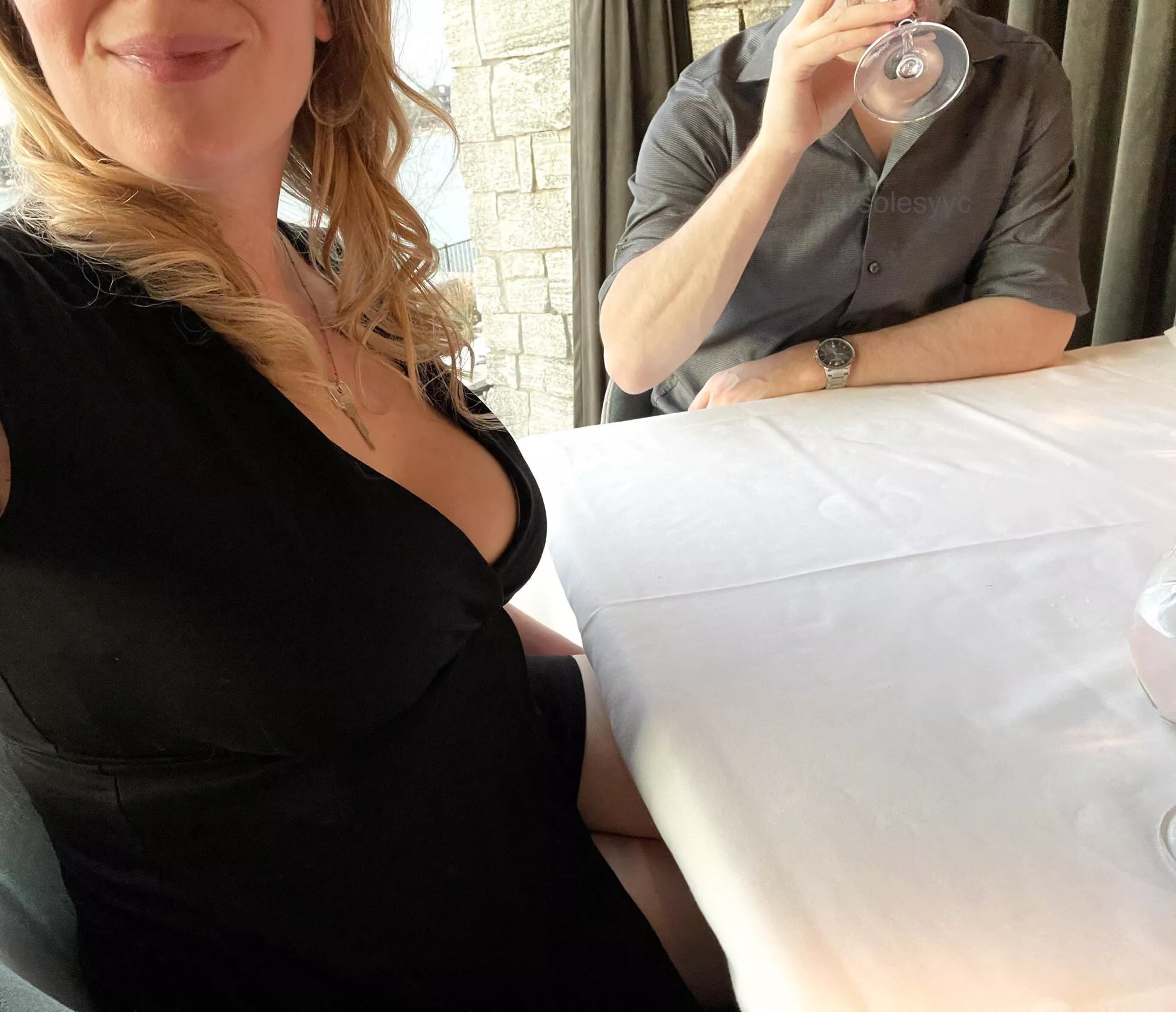 Just a keyholder out for dinner with her caged cuck 🔐💖