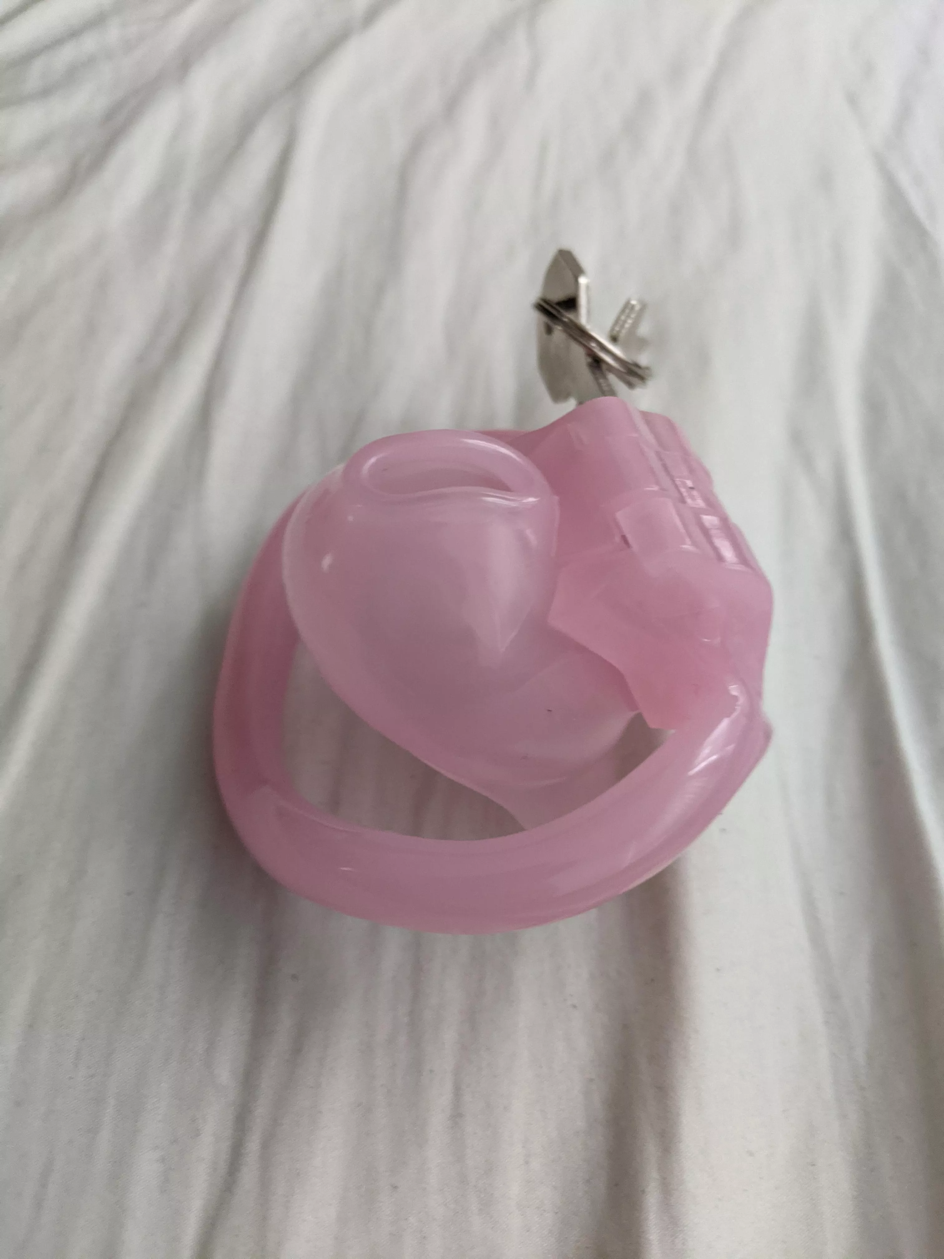 Just got an even tinier cage for my clitty 🤤, but it's so small I'm scared to try it on. Who wants to make me do it 😈