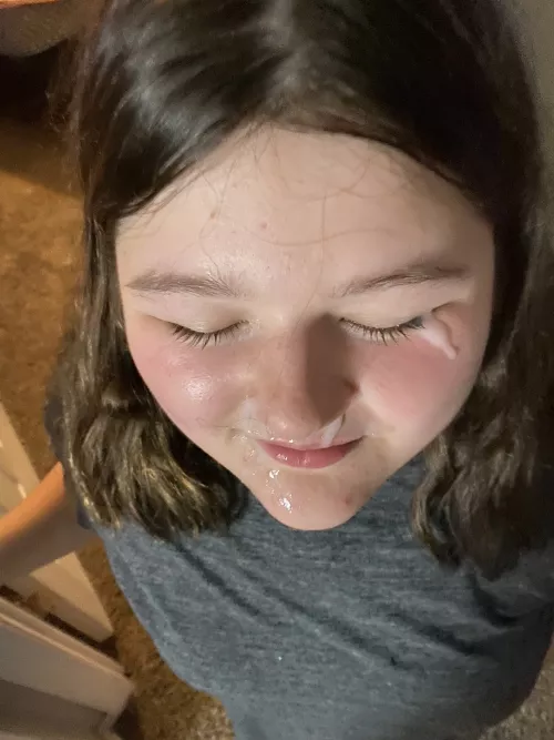 Just turned 18 and already have load on my face 🤭