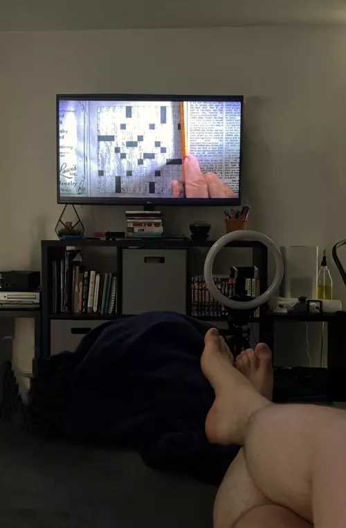 Kicking back and watching Stranger Things.