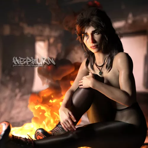 Lara by firelight. (By me, Hepburn)