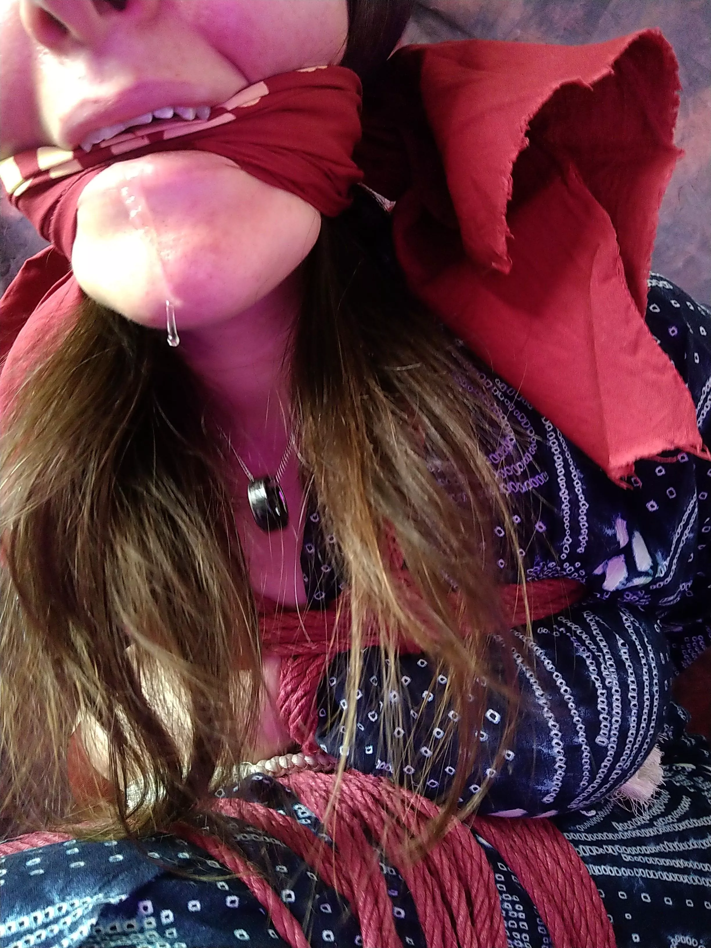 Last second before spit falls...