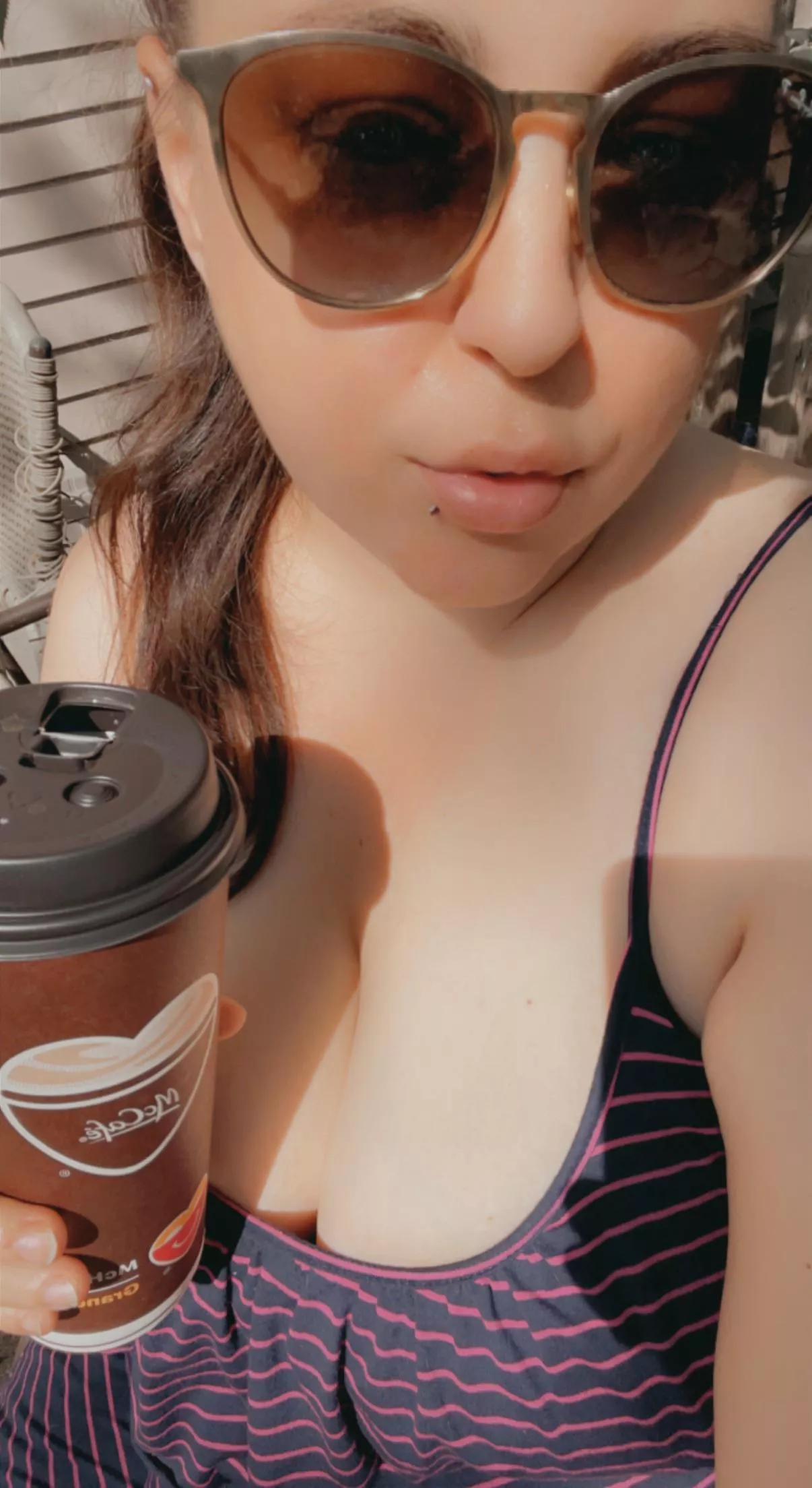 Lazy sunny day! Join me for a sip and a smoke out back!