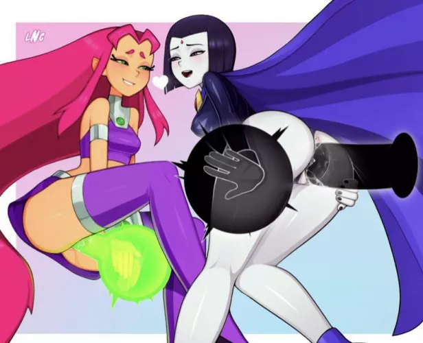 Left or right, Raven, Starfire (Loodncrood) [DC]