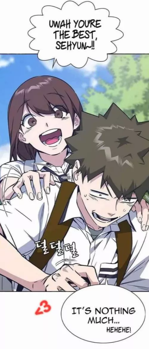 LF color source 1girl, 1boy, brown hair, spiky hair, medium length hair, shocked boy, happy girl,