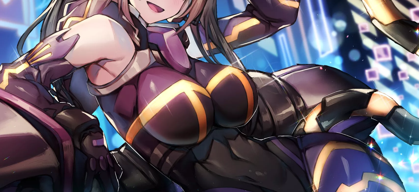 LF Color Source : 1girl, armpits, breasts, black hair, bodysuit, gloves, open mouth LF Color Source : 1girl, armpits, breasts, black hair, bodysuit, gloves, open mouth