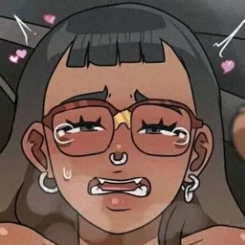 LF Color Source: 1girl, dark skin, glasses, piercing, fangs, Dreamybullxxx