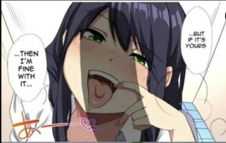 LF Color Source - 1girl, Open Mouth, Black Hair, Blue Eyes, Blush, ...But if its yours...Then I'm fine with it...