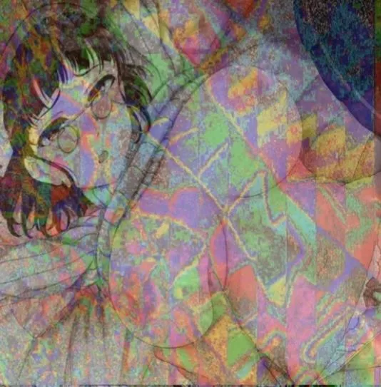 LF Color Source: 1girl, sweater, short hair, brown hair, round eyewear, bed, breast grab, huge breasts, nipples, missionary, panties, mouth open