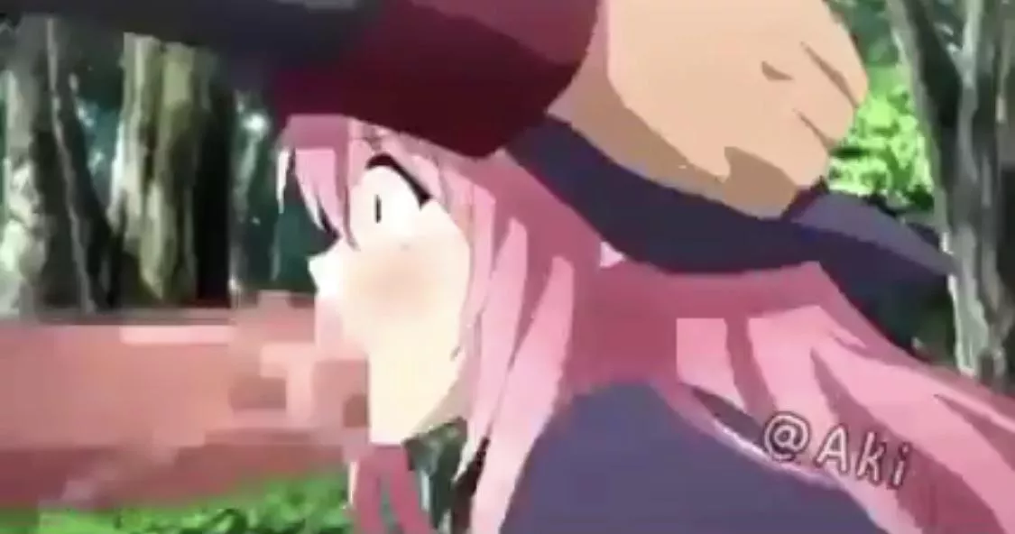 LF color source, pink hair, wizard hat, outdoor setting, blowjob