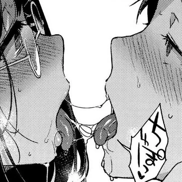 LF Mono Source: 1boy, 1girl, after kiss, blush, close up, face, foreign text, from side, glasses, looking at another, rolling eyes, saliva trail, speech bubble, tongue kiss, tongue out LF Mono Source: 1boy, 1girl, after kiss, blush, close up, face, foreign text, from side, glasses, looking at another, rolling eyes, saliva trail, speech bubble, tongue kiss, tongue out