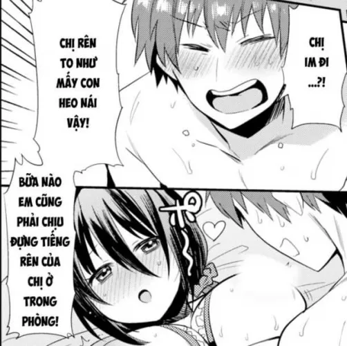 LF Mono Source: 1boy, 1girl, big breast, blushing, tounge, teeth, shouting, shy, black hair, hair, short hair, sweating, lingerie, censoring, pinned down, text