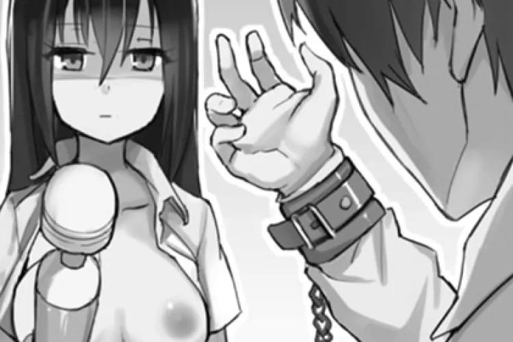 LF Mono Source: handcuff, vibrator, 1boy, 1girl, femdom, blackhair, big breast,