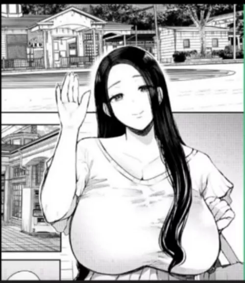 LF Mono Source milf, big breasts, waving hands, long hair