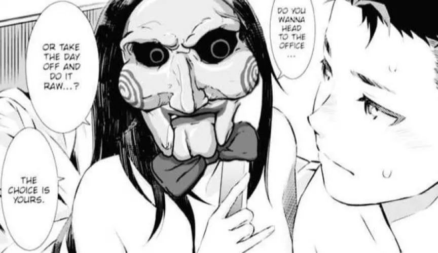 Lf mono source: nude, “do you wanna take the day off and do it raw?”, black hair,