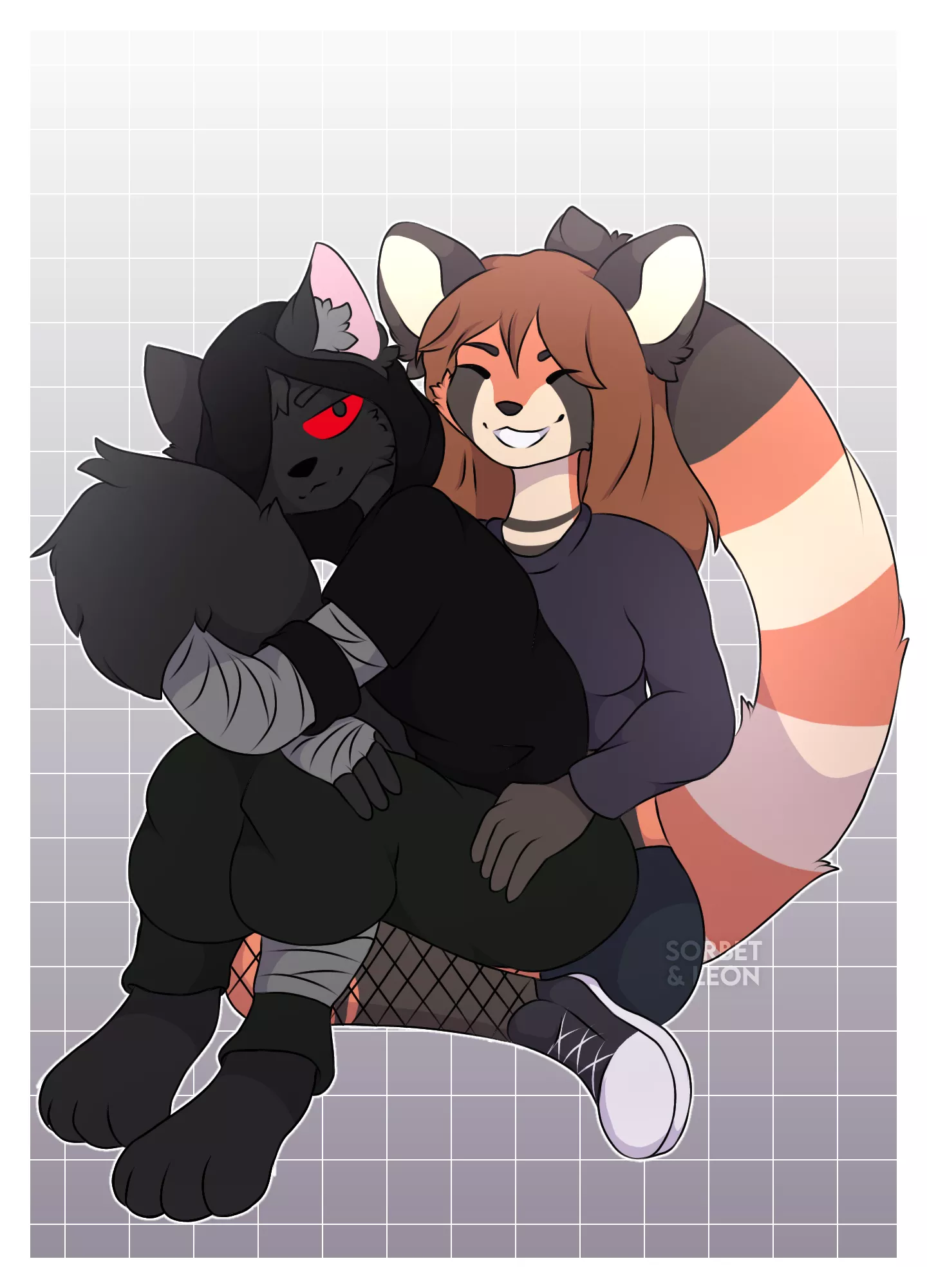 Little tail hug <3 (by u_sorbe on twitter)