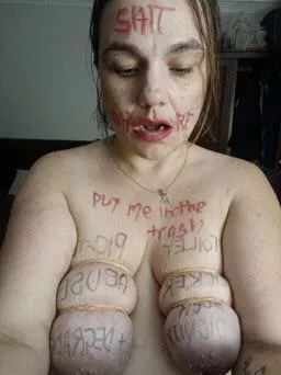 Look at my latest humiliation whore. The pig can’t get anything else but degradation. Look at my latest humiliation whore. The pig can’t get anything else but degradation.