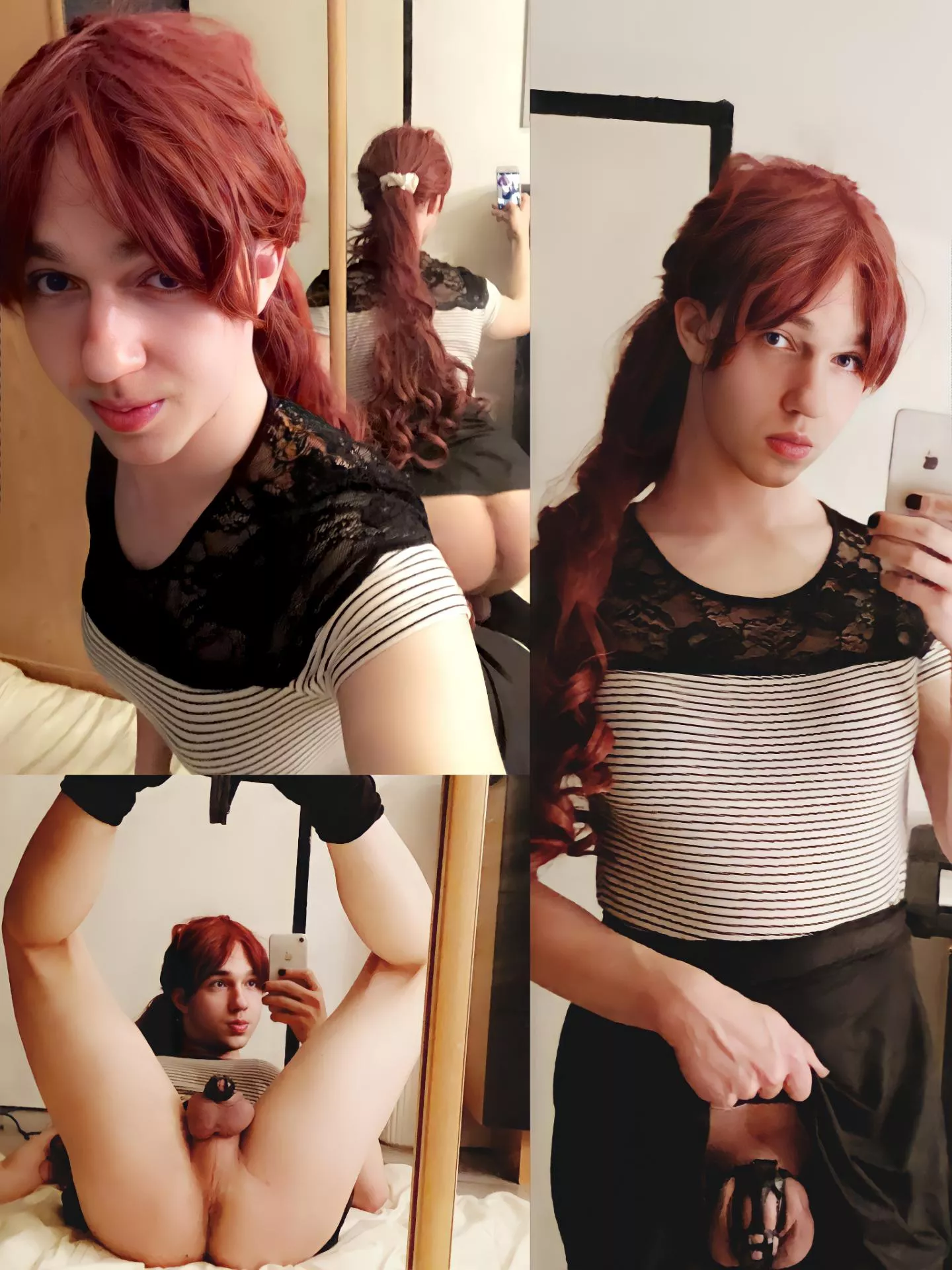 look at this cute sissy (Kiara) 💗 I think she did a wonderful job with her presentation 😇 I'm going to reward her by having her do a pussy masturbate session for us 😈😏