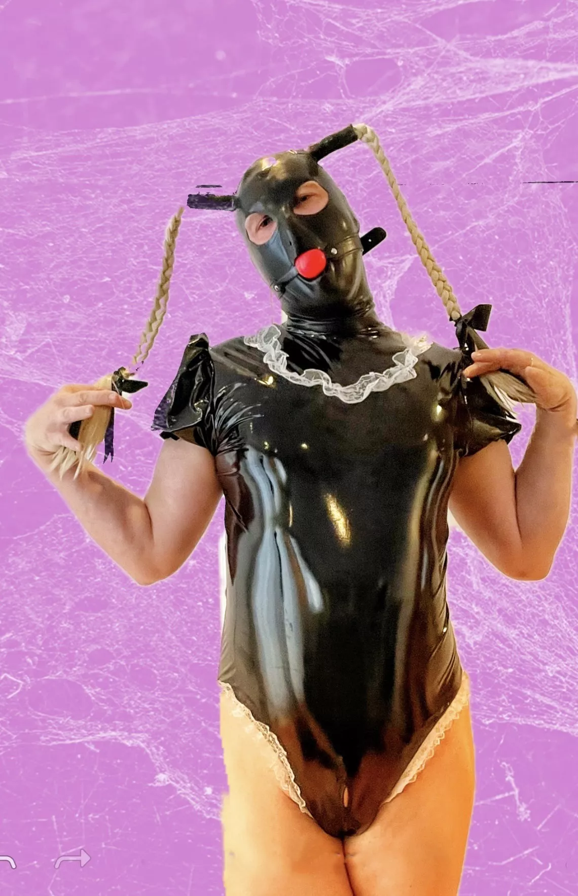 Look at what a ridiculous sissy boy I have become - a grown man prancing around in pvc and pigtails. Feel free to let me know how pathetically sissified you think I’ve become