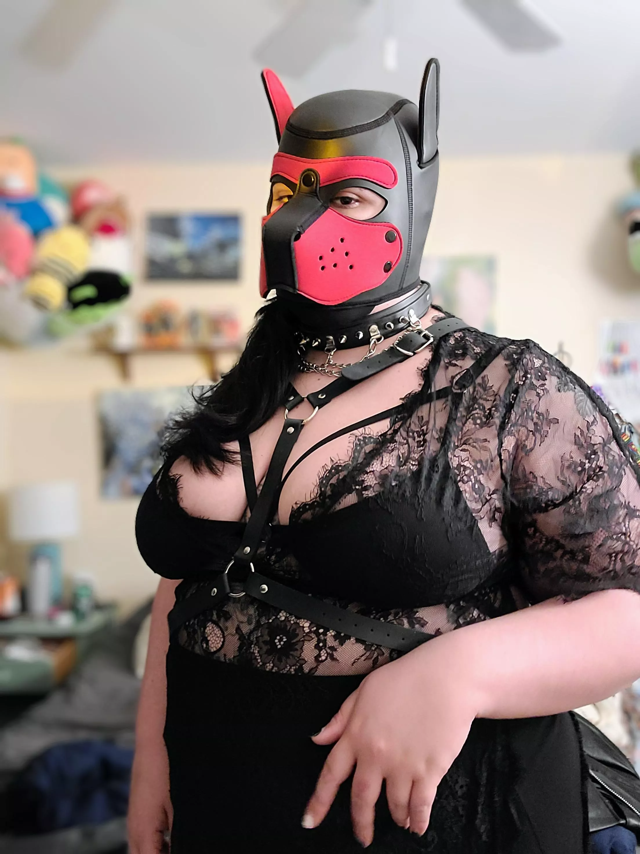 Love wearing my pup hood around the house 🐶💜