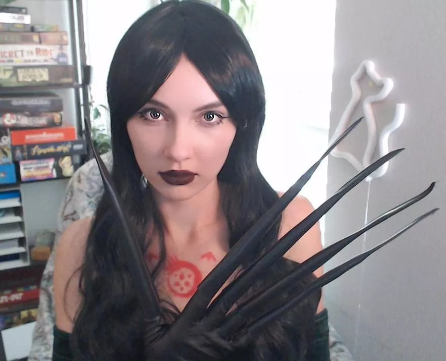 Lust from Fullmetal Alchemist Brotherhood... I drew on the Homunculi tattoo with lipstick <3