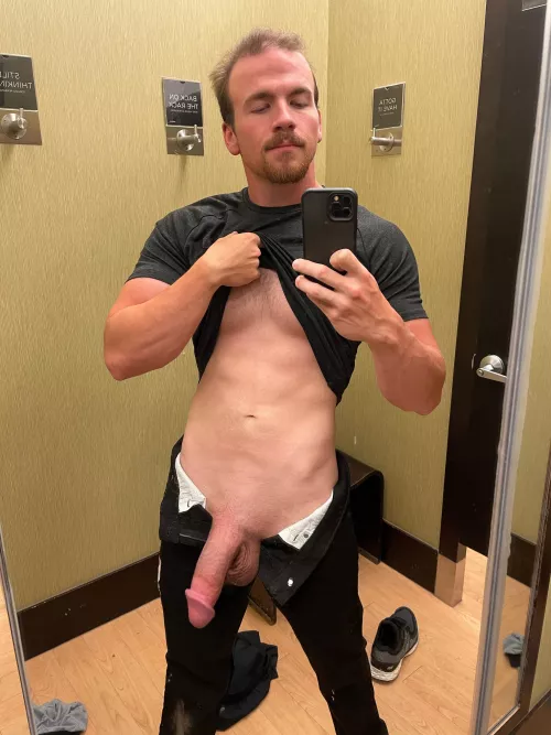 (M) Trying on some new jeans. Think they’ll fit?🤔