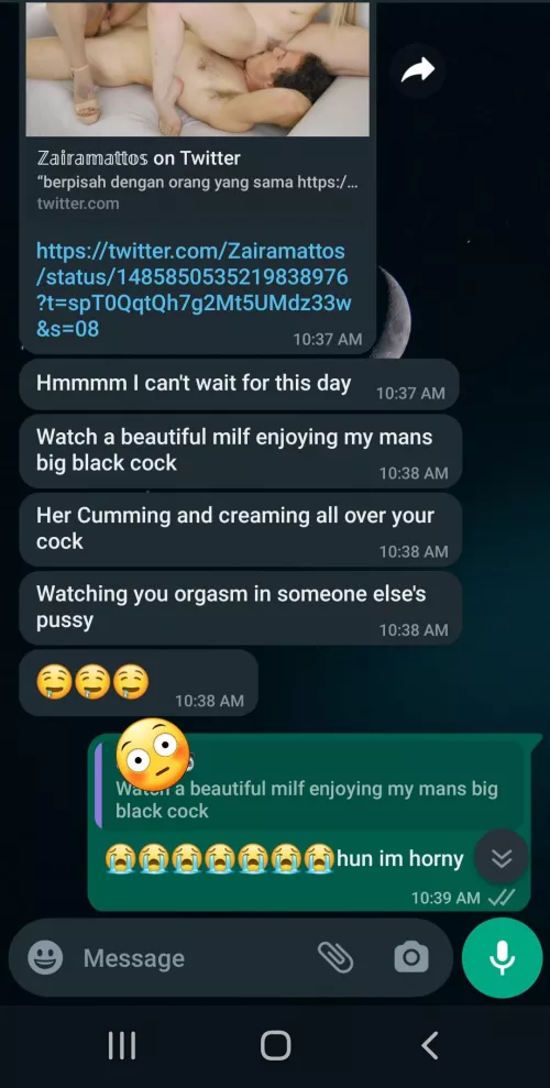 M27 F27 The nasty cuck dirty talk I get while I'm at work