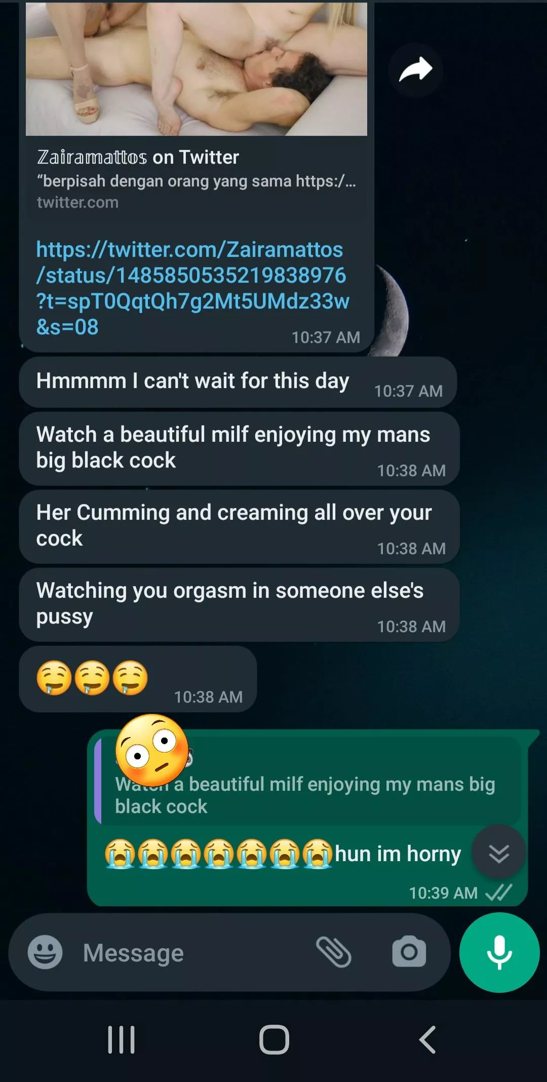 M27 F27 The nasty cuck dirty talk I get while I'm at work