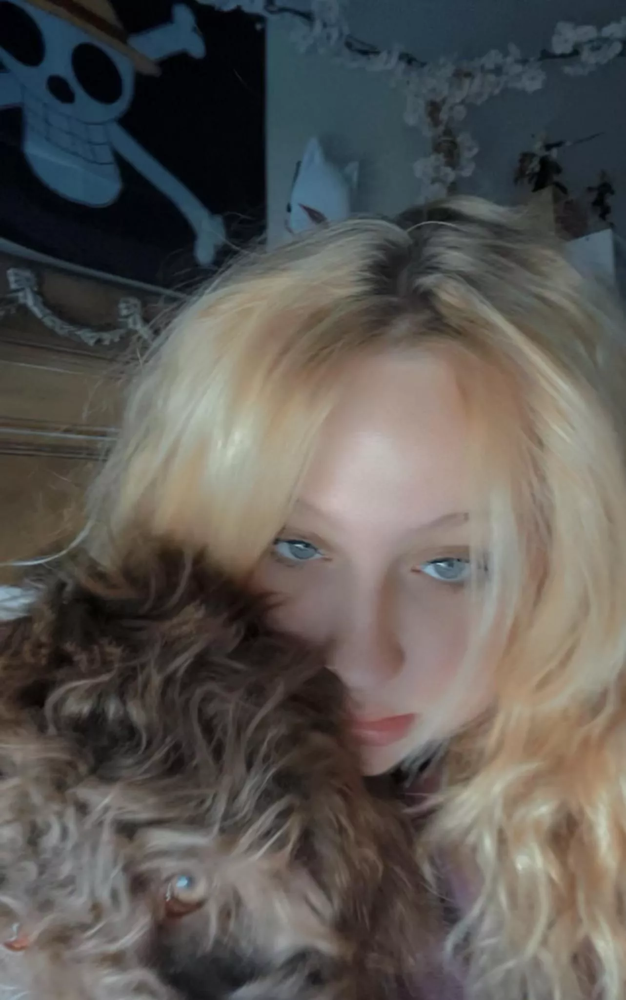 Me and my puppy well what u can see of her :) lol