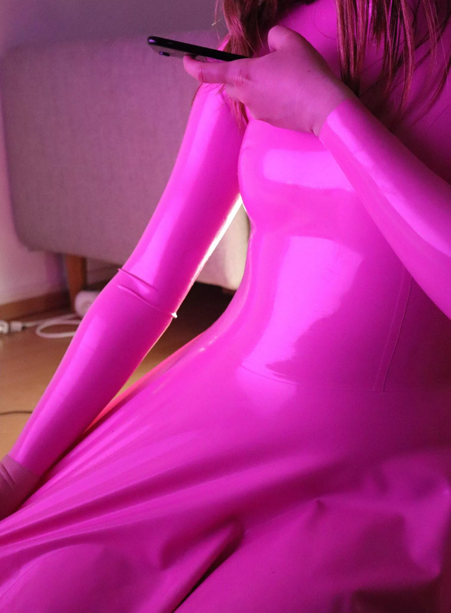 Me in stretchy pink latex