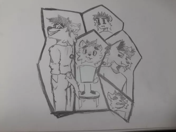 Mike in all the artstyles I have cycled throughout the years! Doesn't he look amazing?! [Art by Me! :3]