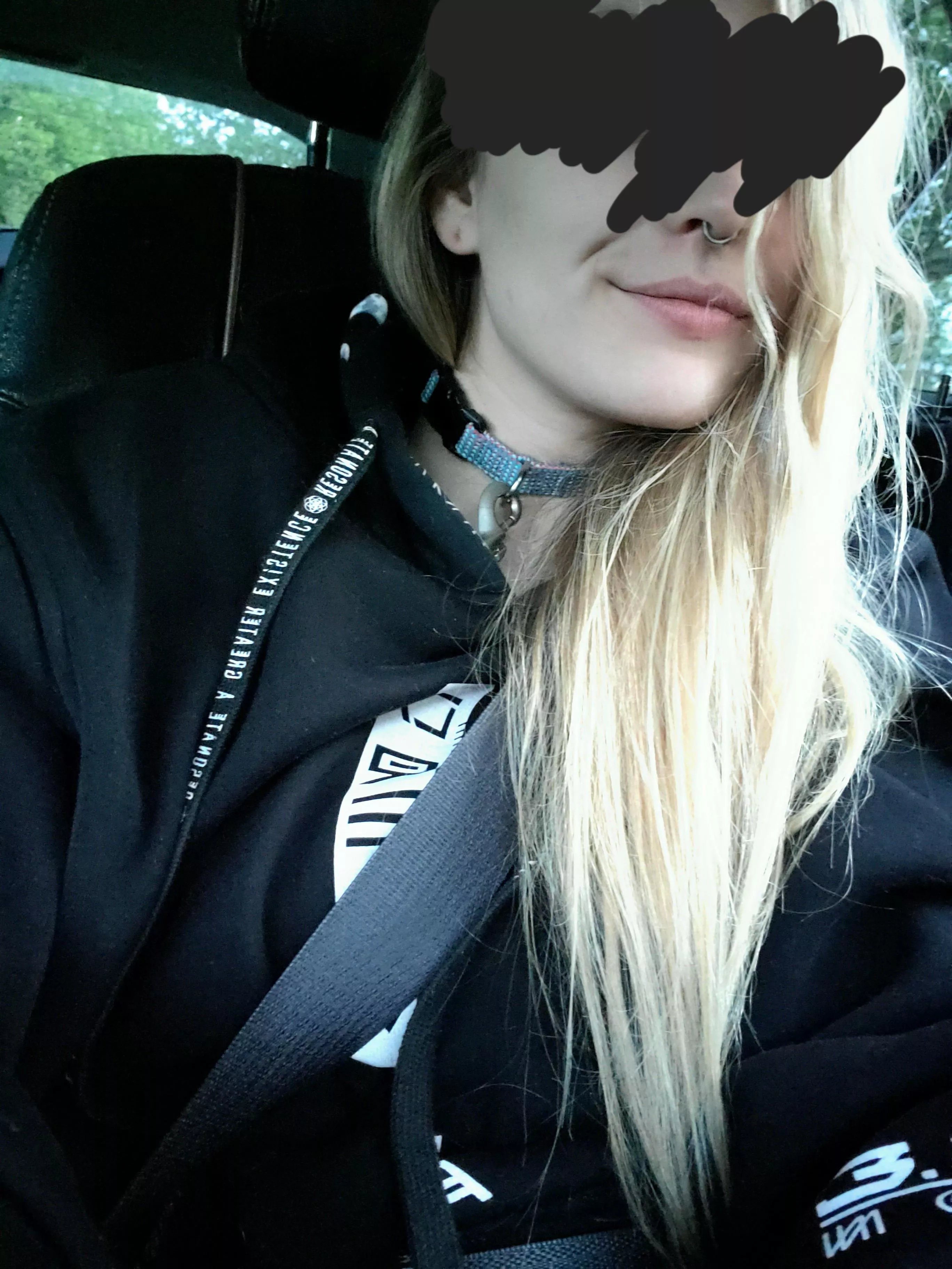 Mister picked me out our first collar together and had our first walk. 🥺 It's so pretty.