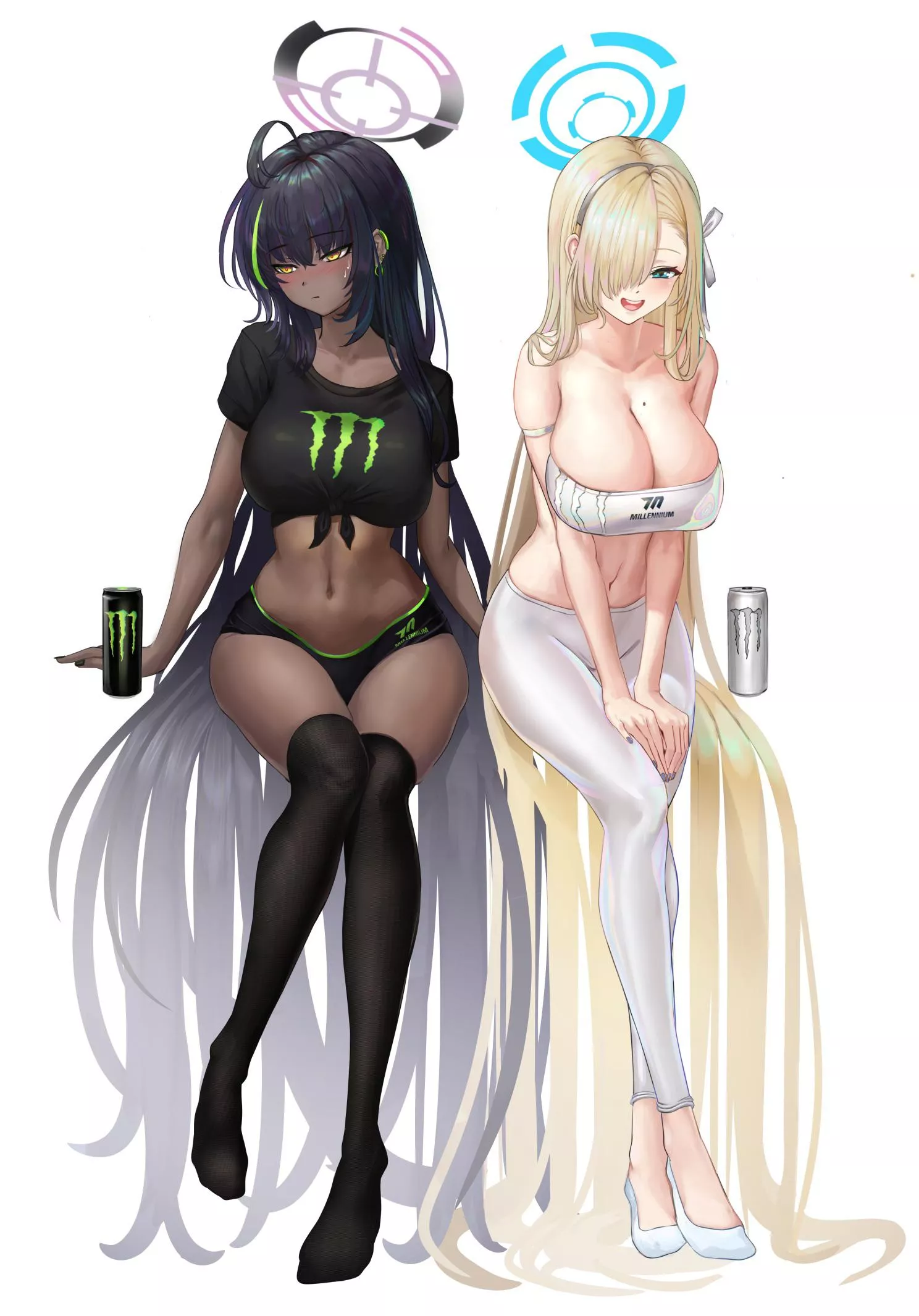 Monster girls Karin and Asuna