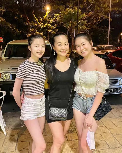 Mother and her daughters. Who are you picking first?