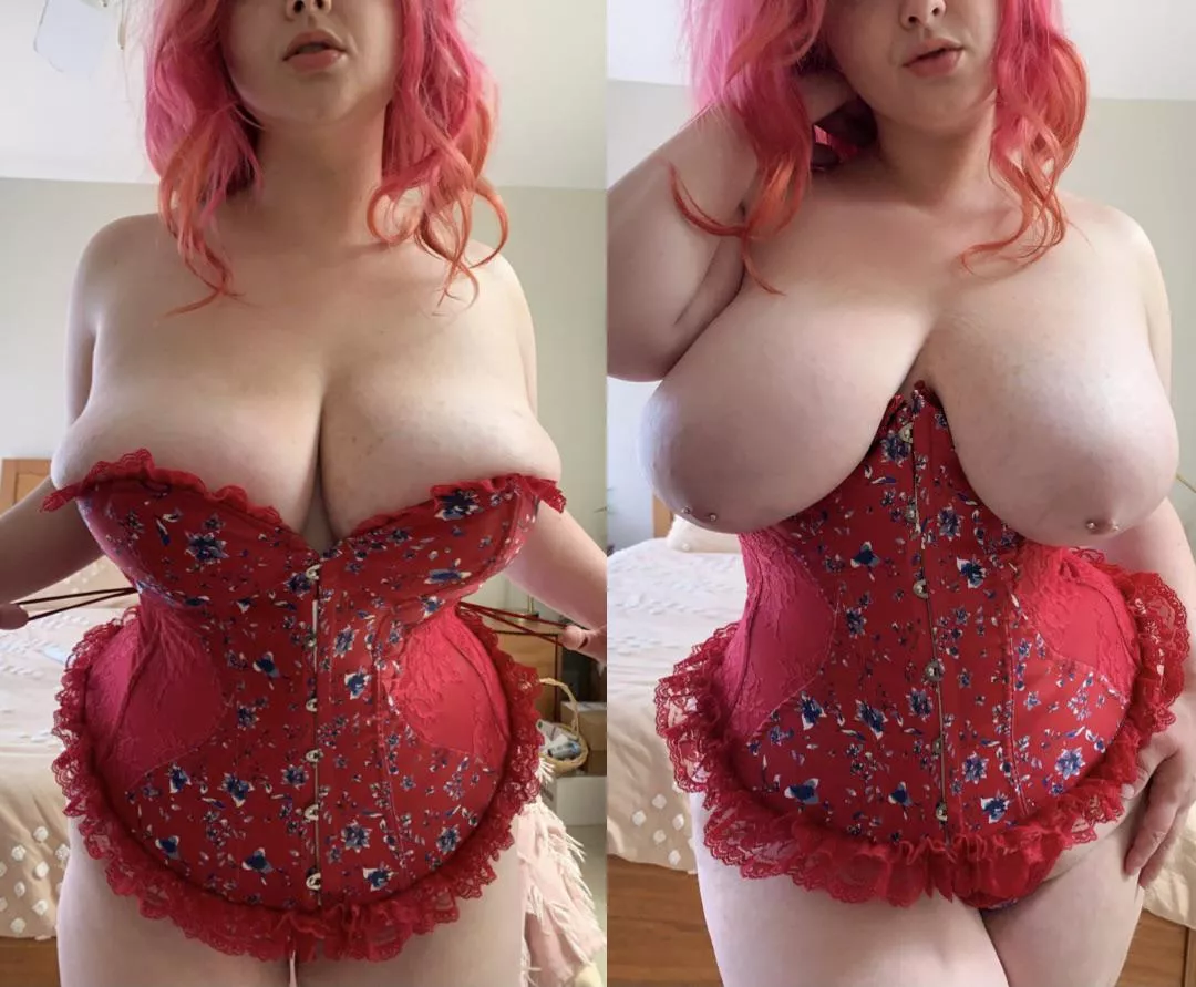 My 38F’s have a hard time staying in my corset