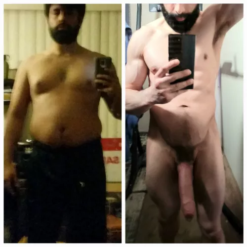 my before and after. I gained weight in different areas