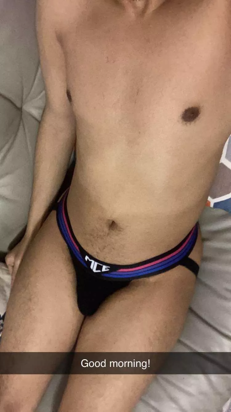 My body looked good with my jock on in this pic yesterday morning!