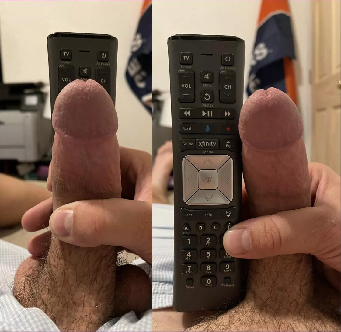 My cock next to my Xfinity remote My cock next to my Xfinity remote