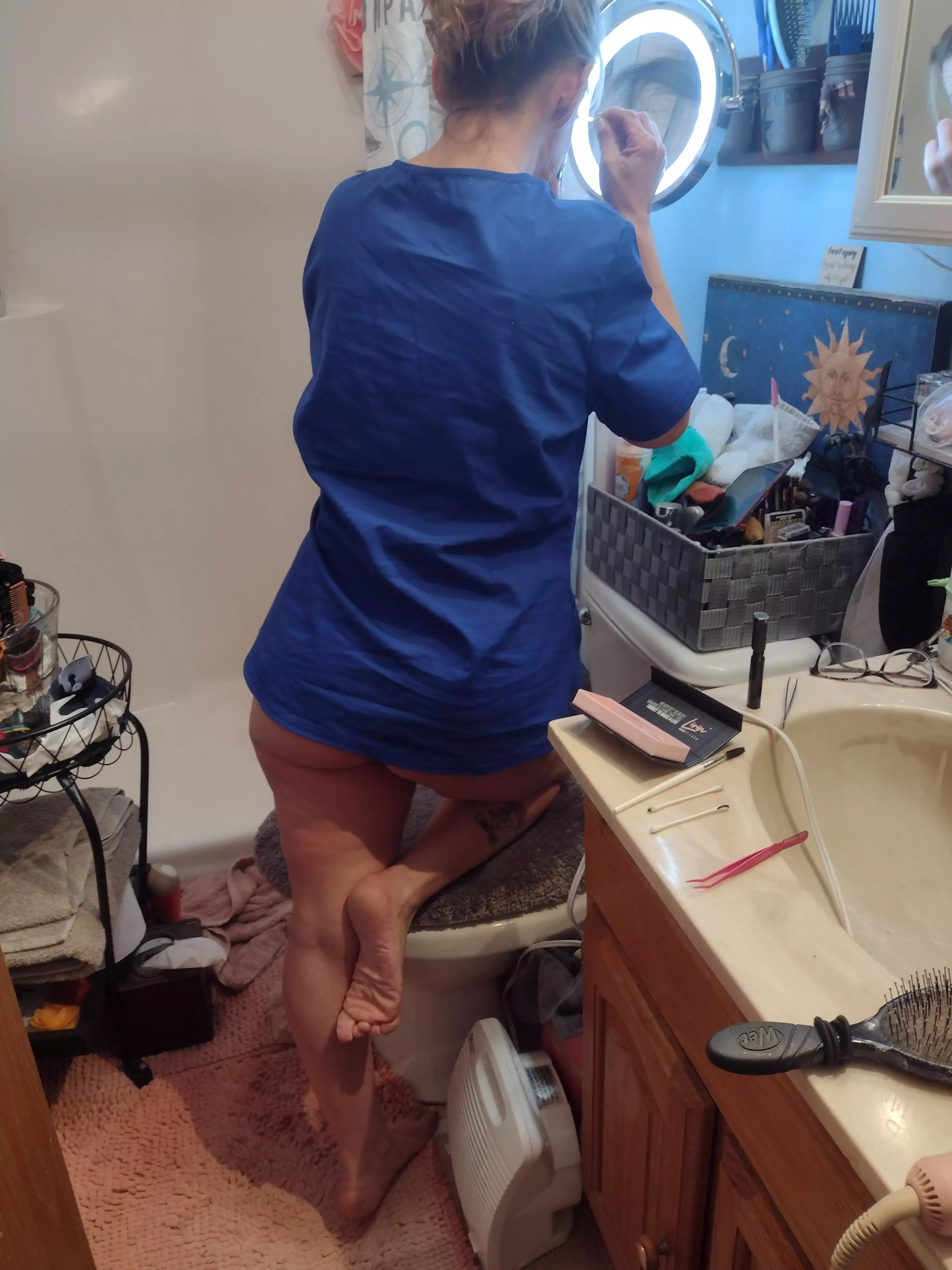 my dirty little nurse! does half dressed count as wearing scrubs?