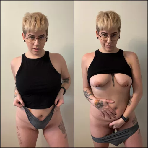 My fat pussy peeking out