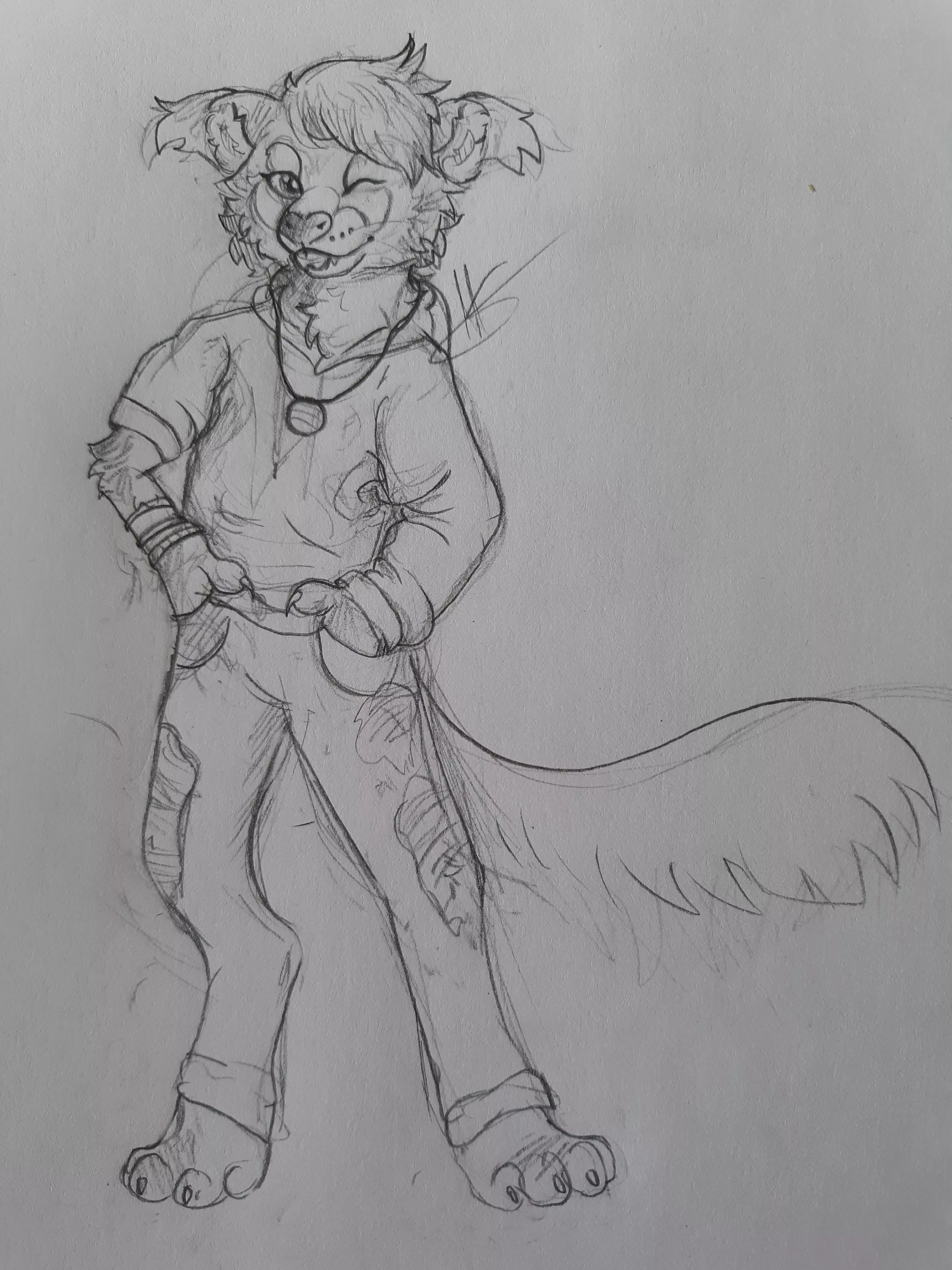 My first actual attempt at drawing a Fursona! She's a binturong. Anyone have name suggestions?
