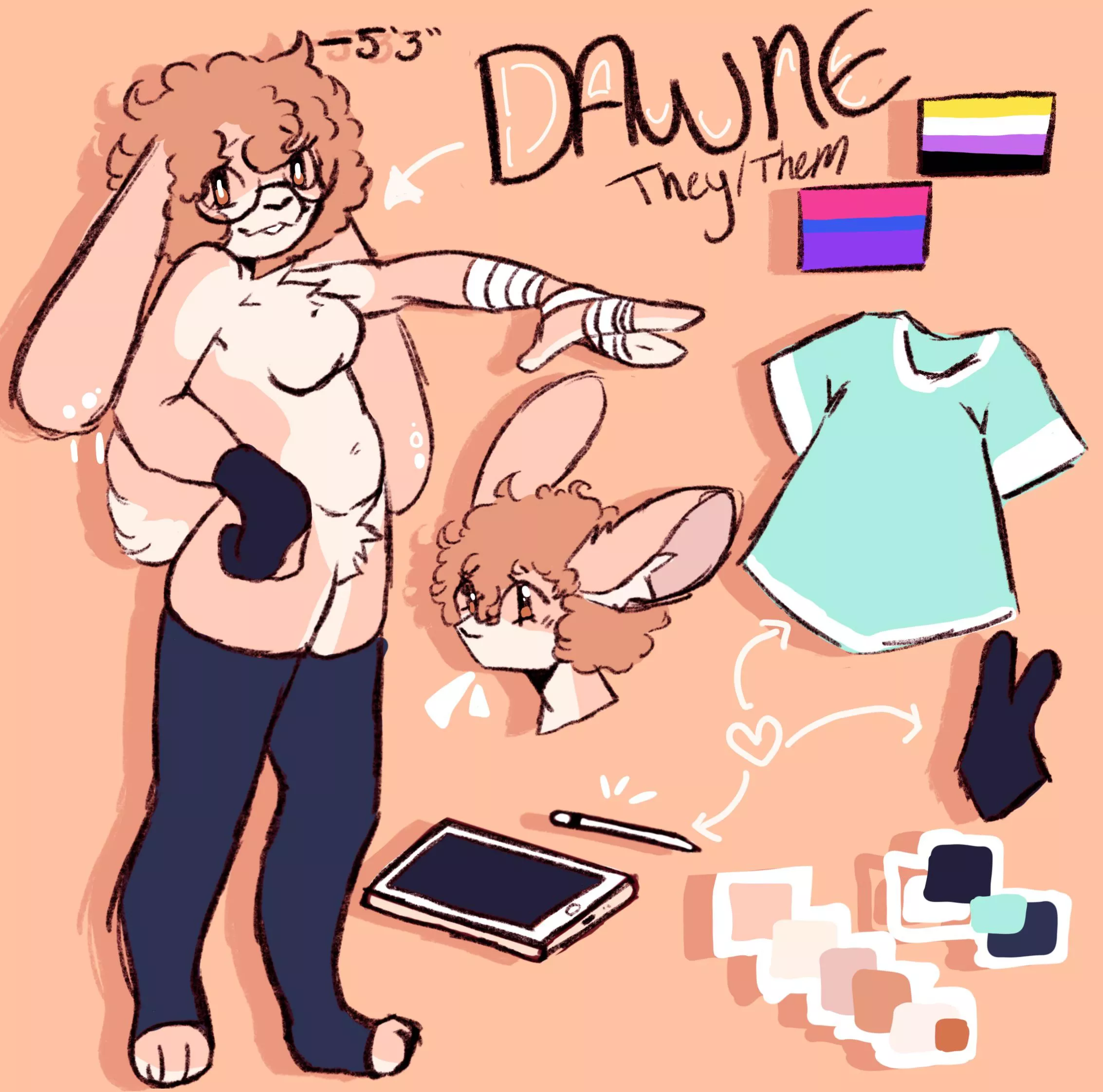 my little ref i made for my bun (art by me;@TIMIDBVNNY)