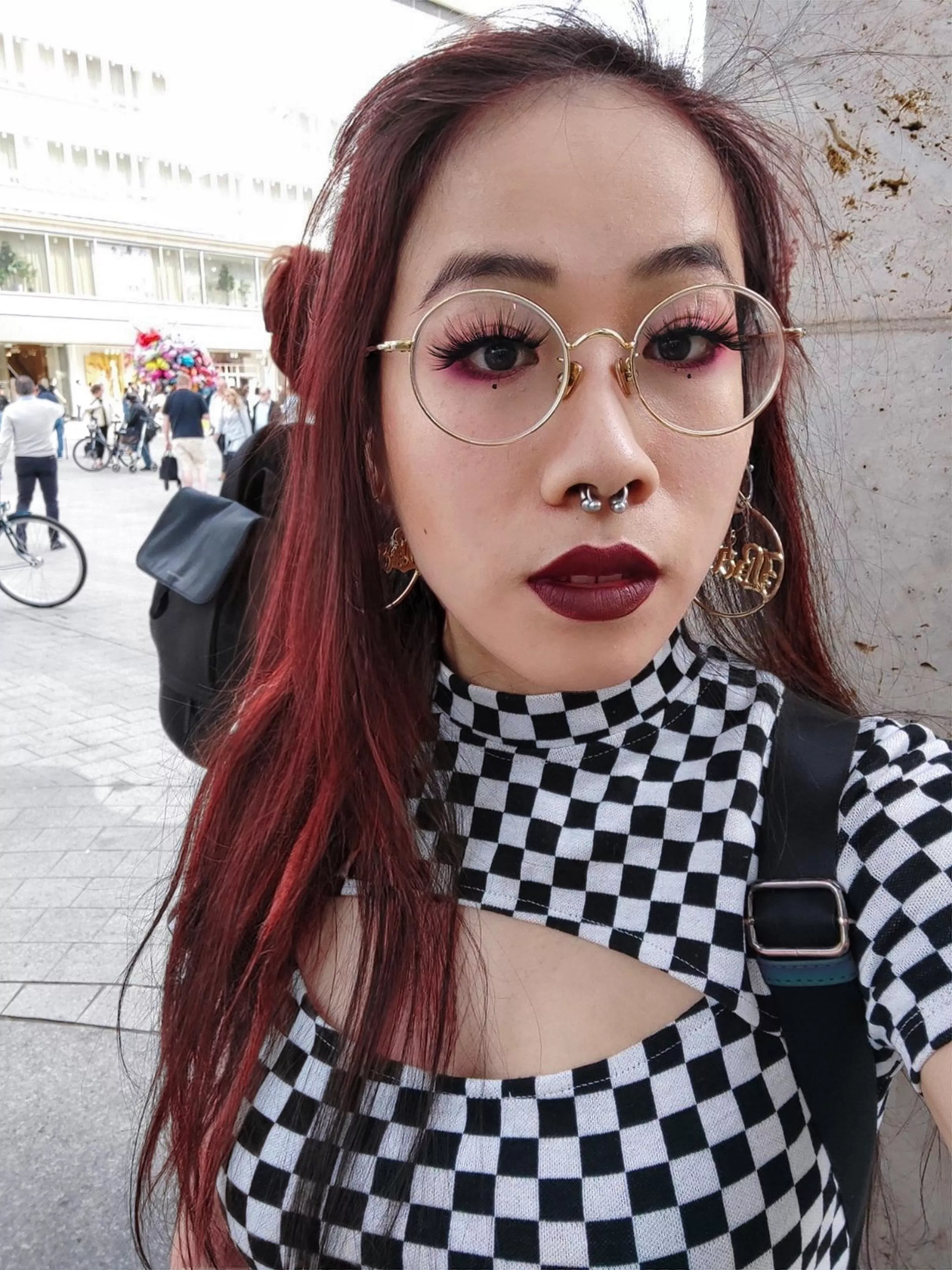 my make up for my last rave yay. Red lipstick and red eyeshadow ❤️💄