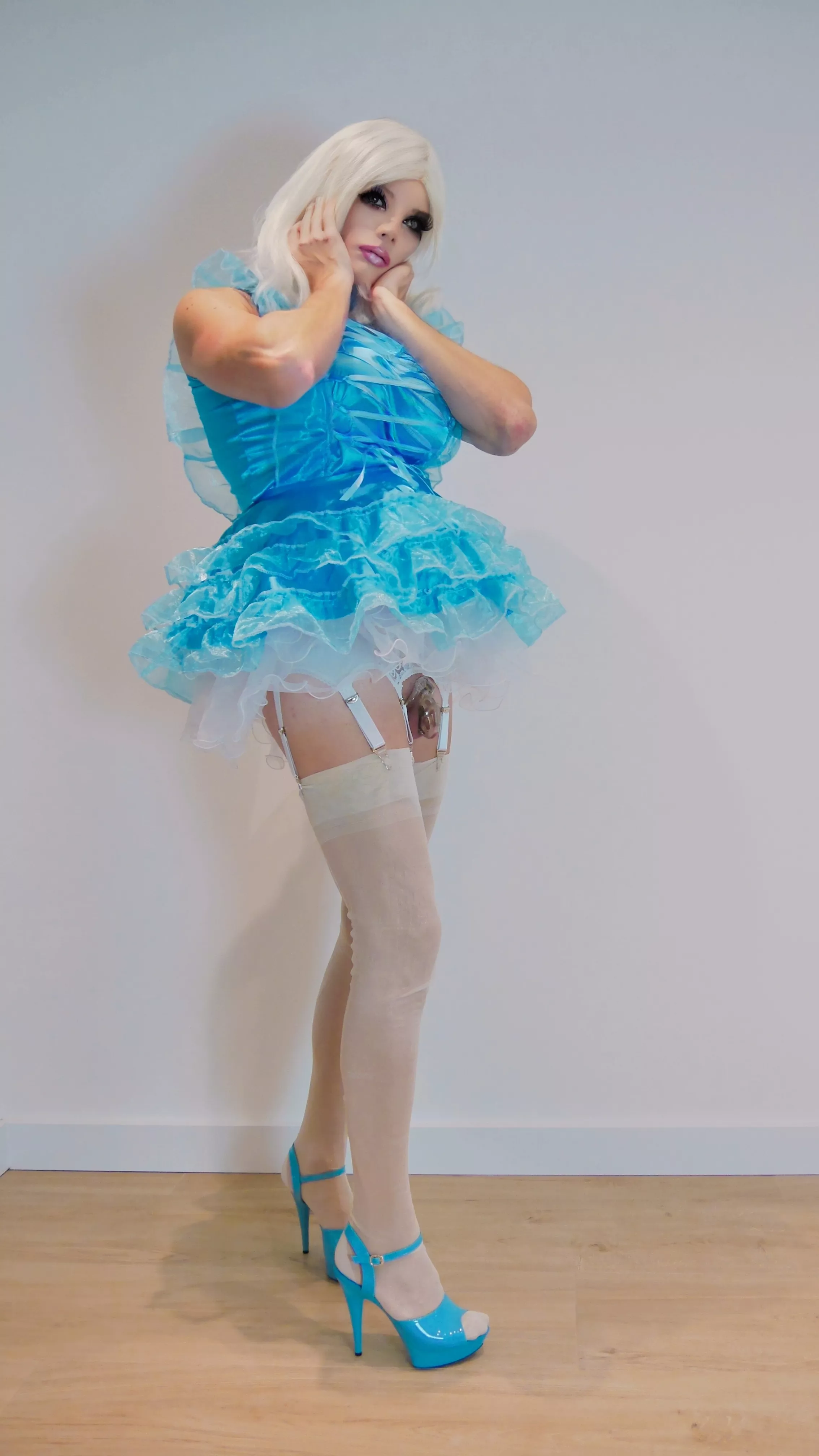 My new mask and my new sissy dress