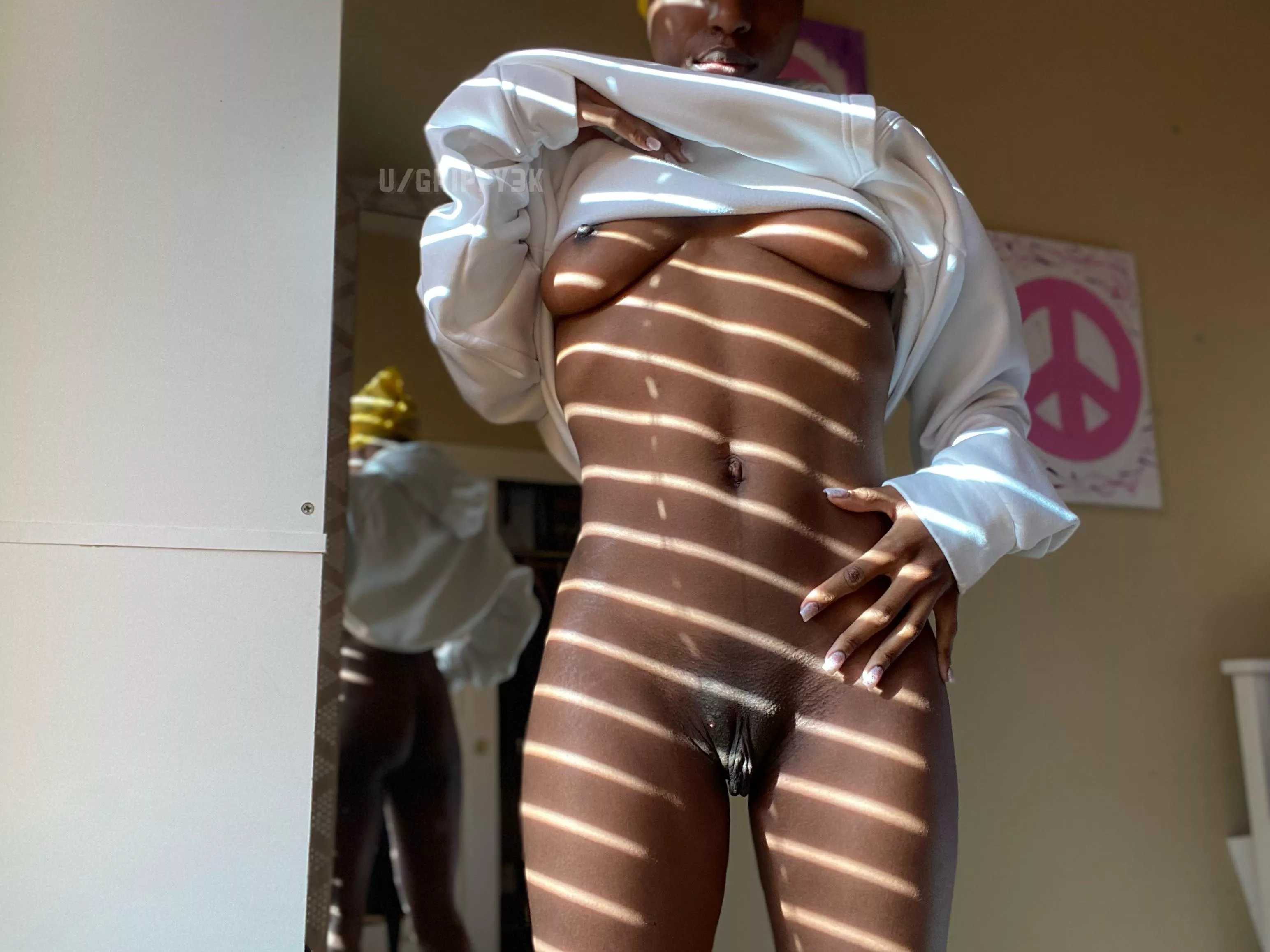 My pussy lips and I are just chilling. I should be chillin on your dick…