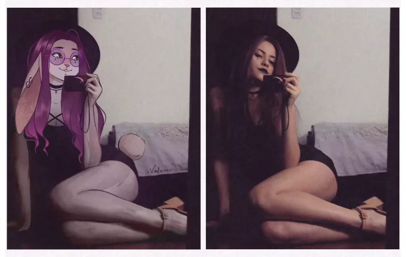 My sona vs me! Art by me :3