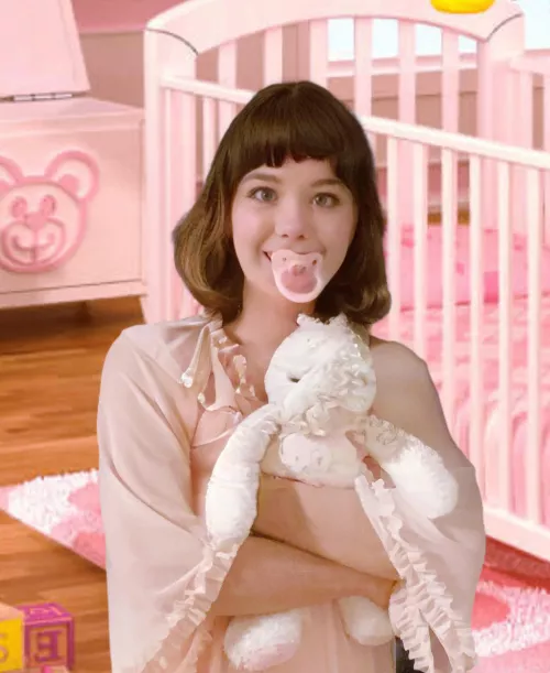 My sweet girl in the nursery. (I always filter these pics heavily to protect her identity. I’m sure that’s obvious.) She’s wearing her new nightie! We have a very special relationship, but not everything is as it seems!☺️💕