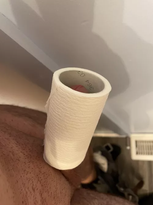My tiny cock in a toilet paper roll (29)