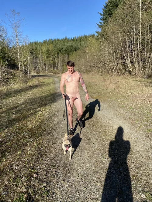 Naked dog walk 🤣